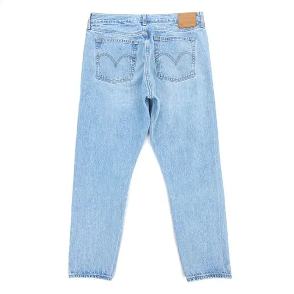 LEVIS Wedgie Icon Ankle Crop Jeans Authentically Yours 31 Light Wash Clean Girl