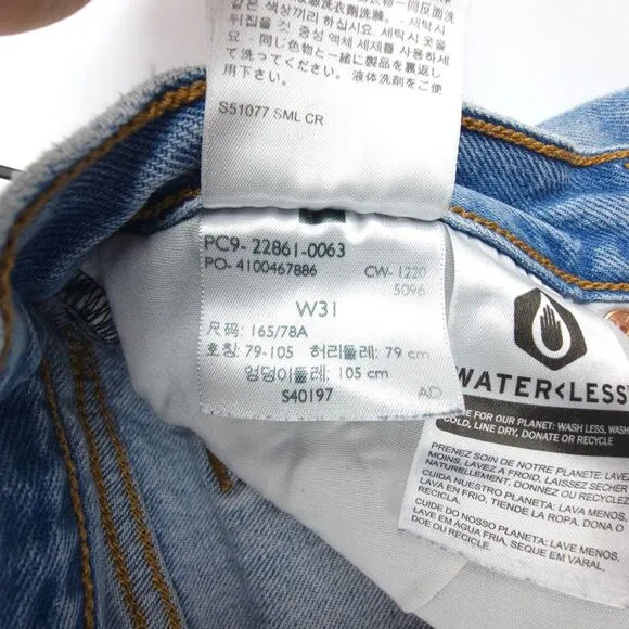 LEVIS Wedgie Icon Ankle Crop Jeans Authentically Yours 31 Light Wash Clean Girl