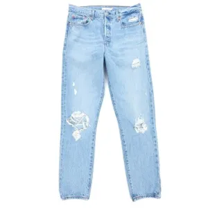 LEVIS Wedgie Icon Ankle Crop Jeans Authentically Yours 31 Light Wash Clean Girl