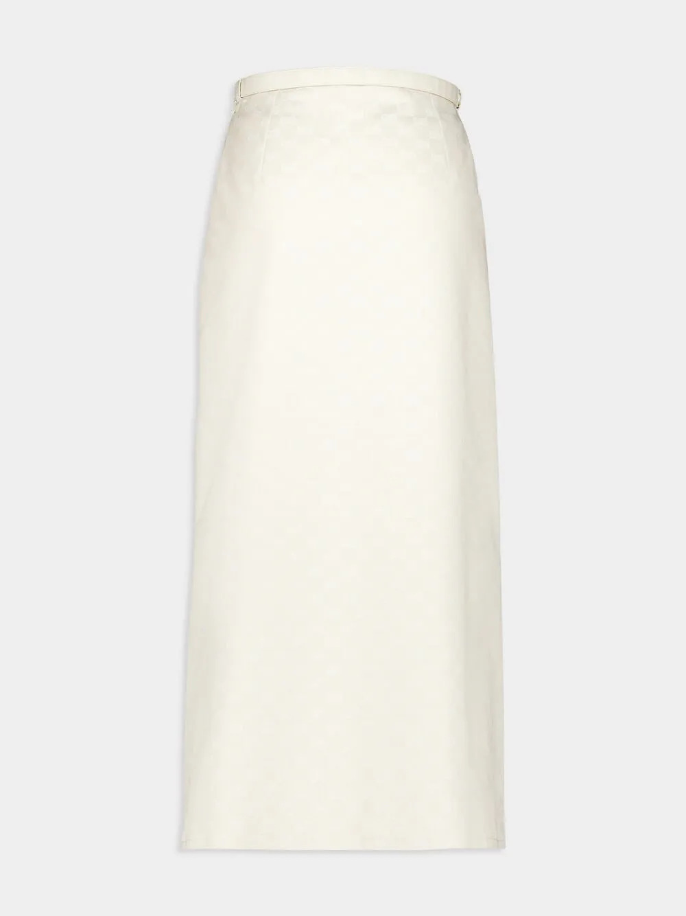 Light Beige GG Cotton Gabardine Skirt