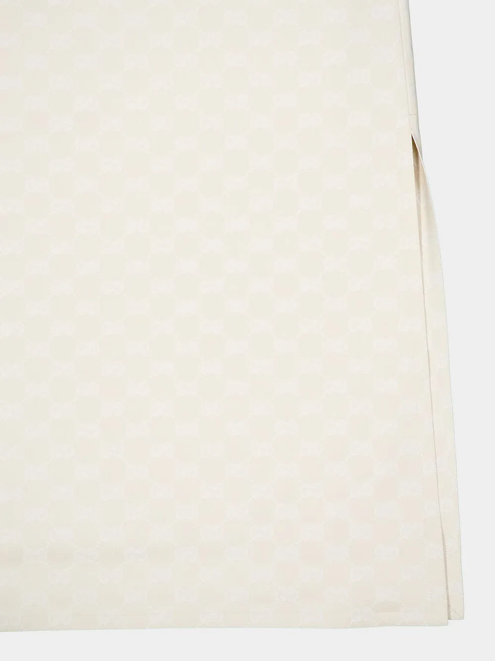 Light Beige GG Cotton Gabardine Skirt