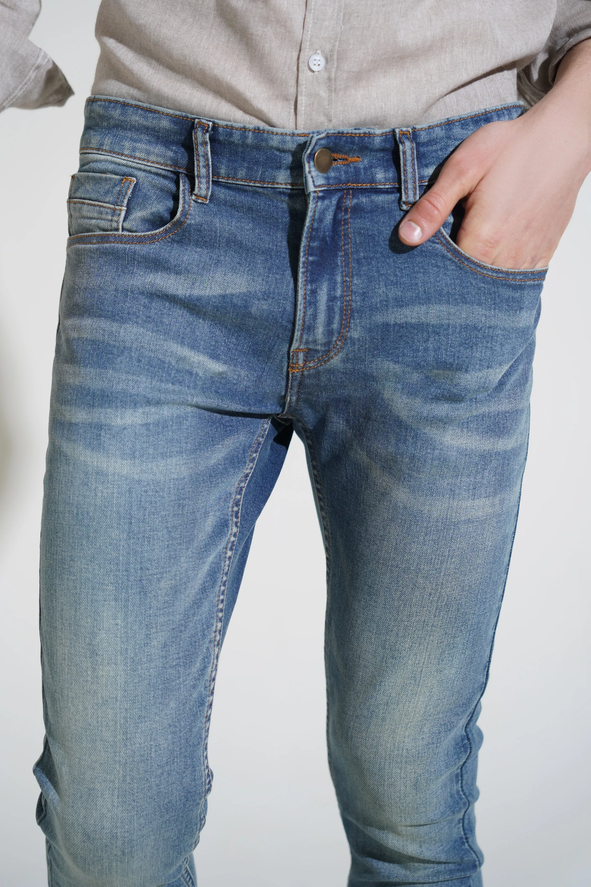Light Blue Cropped Fit Jeans