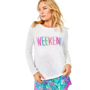 Lilly Pulitzer Danette Sweater Resort White Weekend Intarsia