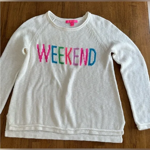 Lilly Pulitzer Danette Sweater Resort White Weekend Intarsia