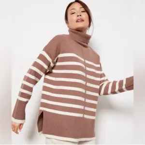 Line &amp; Dot NWT brown super soft turtleneck sweater size small Revolve