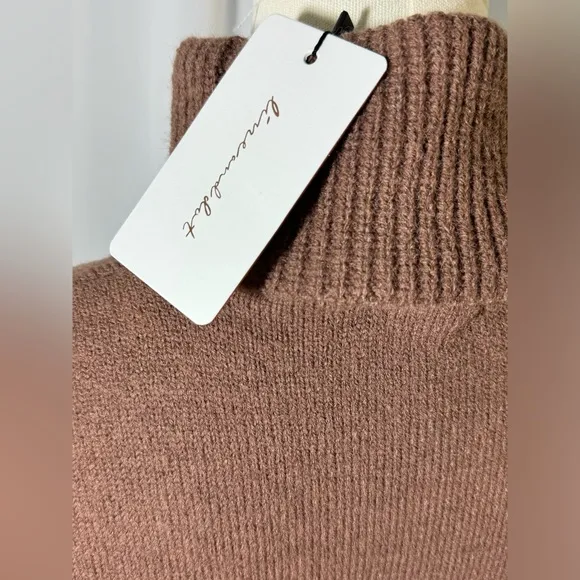 Line &amp; Dot NWT brown super soft turtleneck sweater size small Revolve