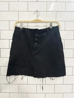 linuoer button fly mini skirt
