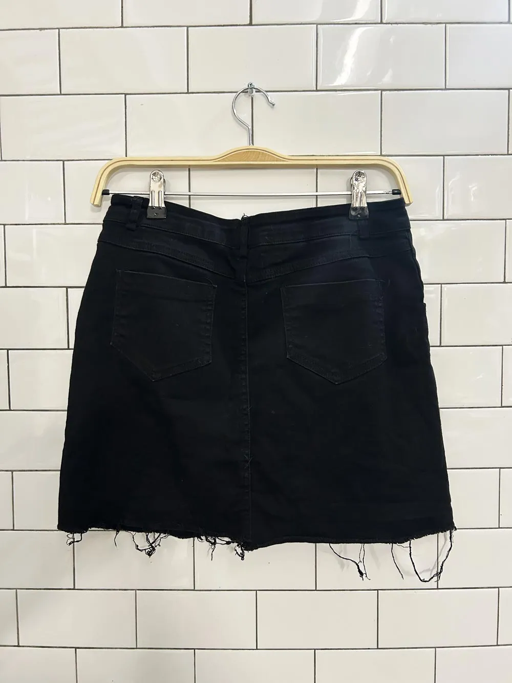 linuoer button fly mini skirt