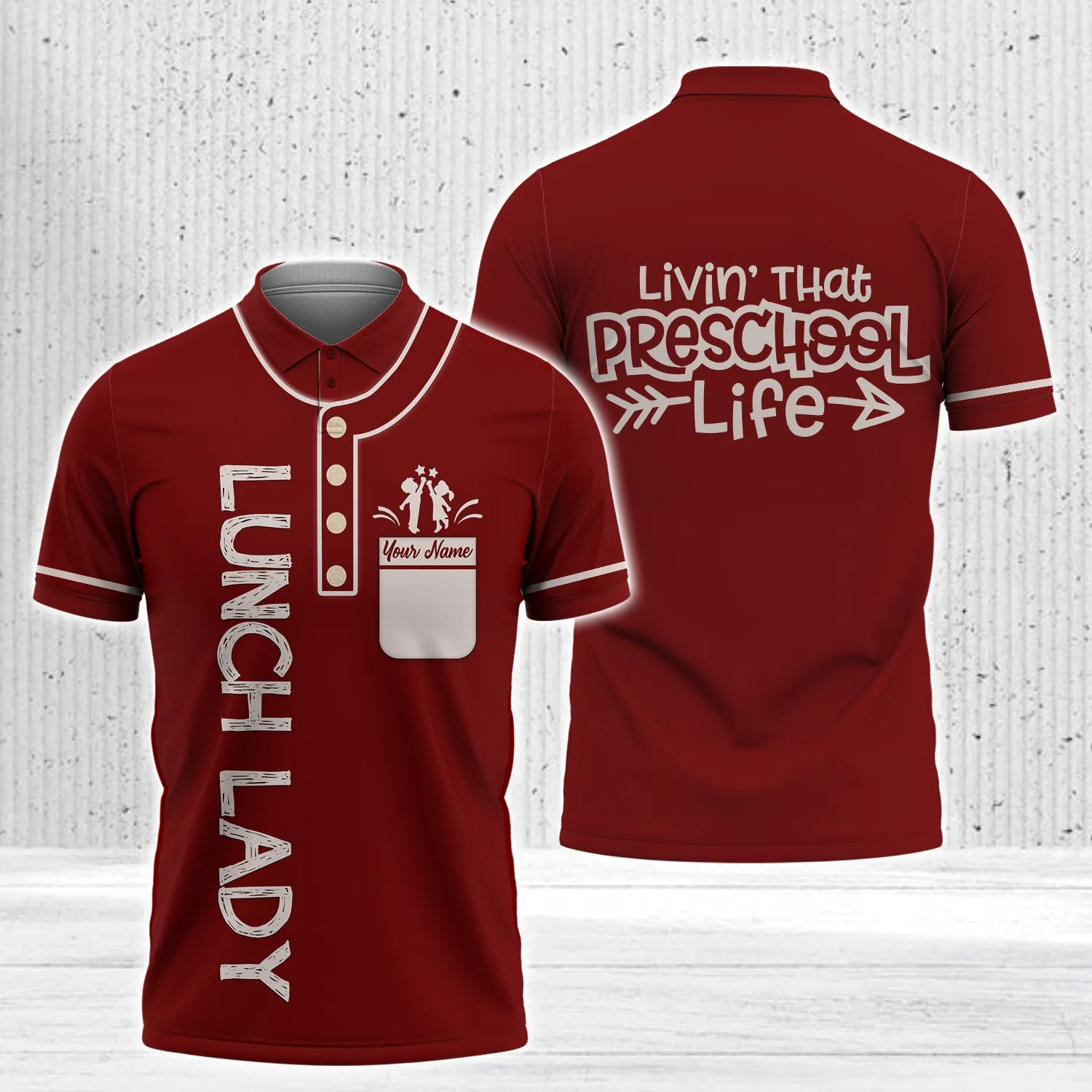 Livin' That Preschool Life-Personalized Shirt - Gift For Teacher Graphic Design 3D Printed Shirts
