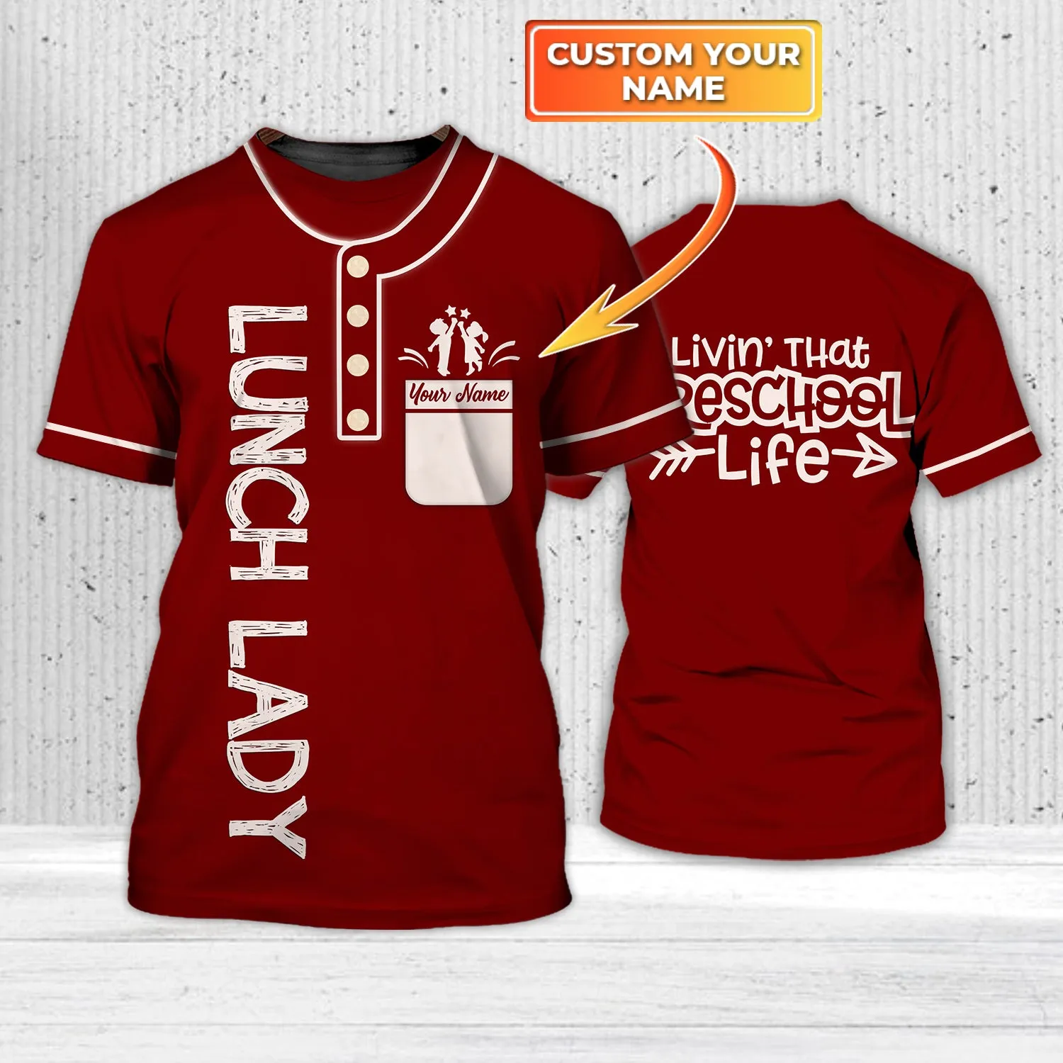 Livin' That Preschool Life-Personalized Shirt - Gift For Teacher Graphic Design 3D Printed Shirts