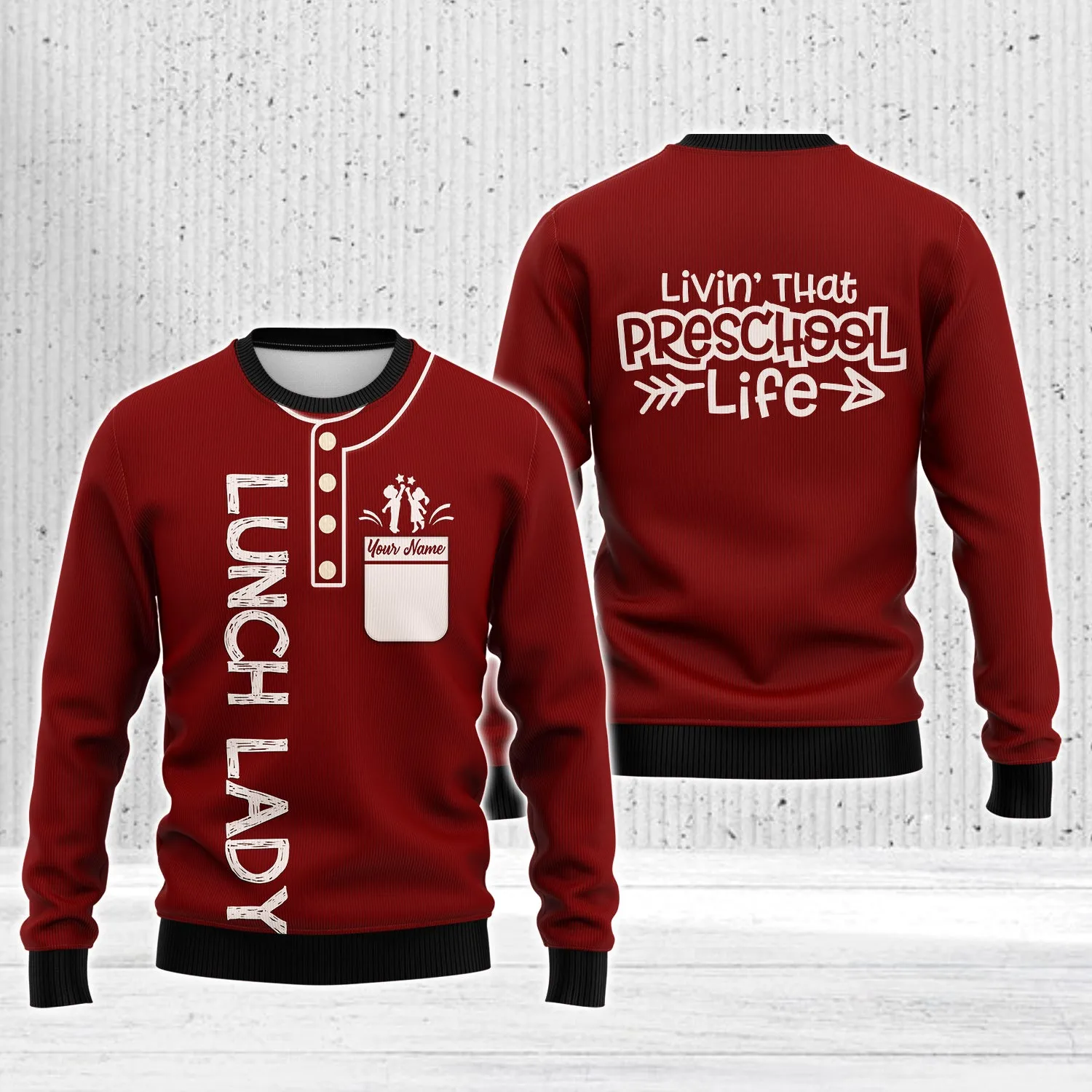 Livin' That Preschool Life-Personalized Shirt - Gift For Teacher Graphic Design 3D Printed Shirts