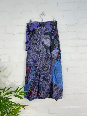 Long Patchwork Popper Skirt