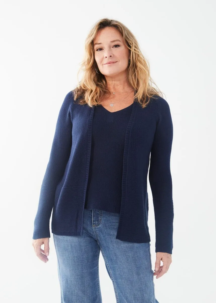 Long Sleeved Textured Cardigan by FDJ