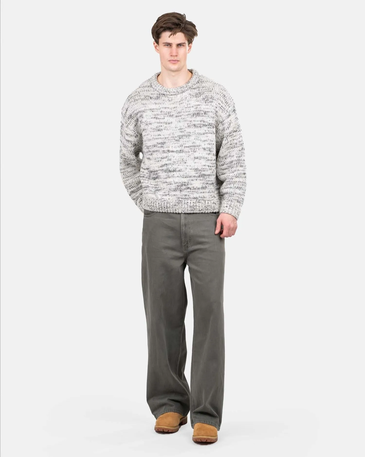 Loose Fit Denim Jeans Khaki
