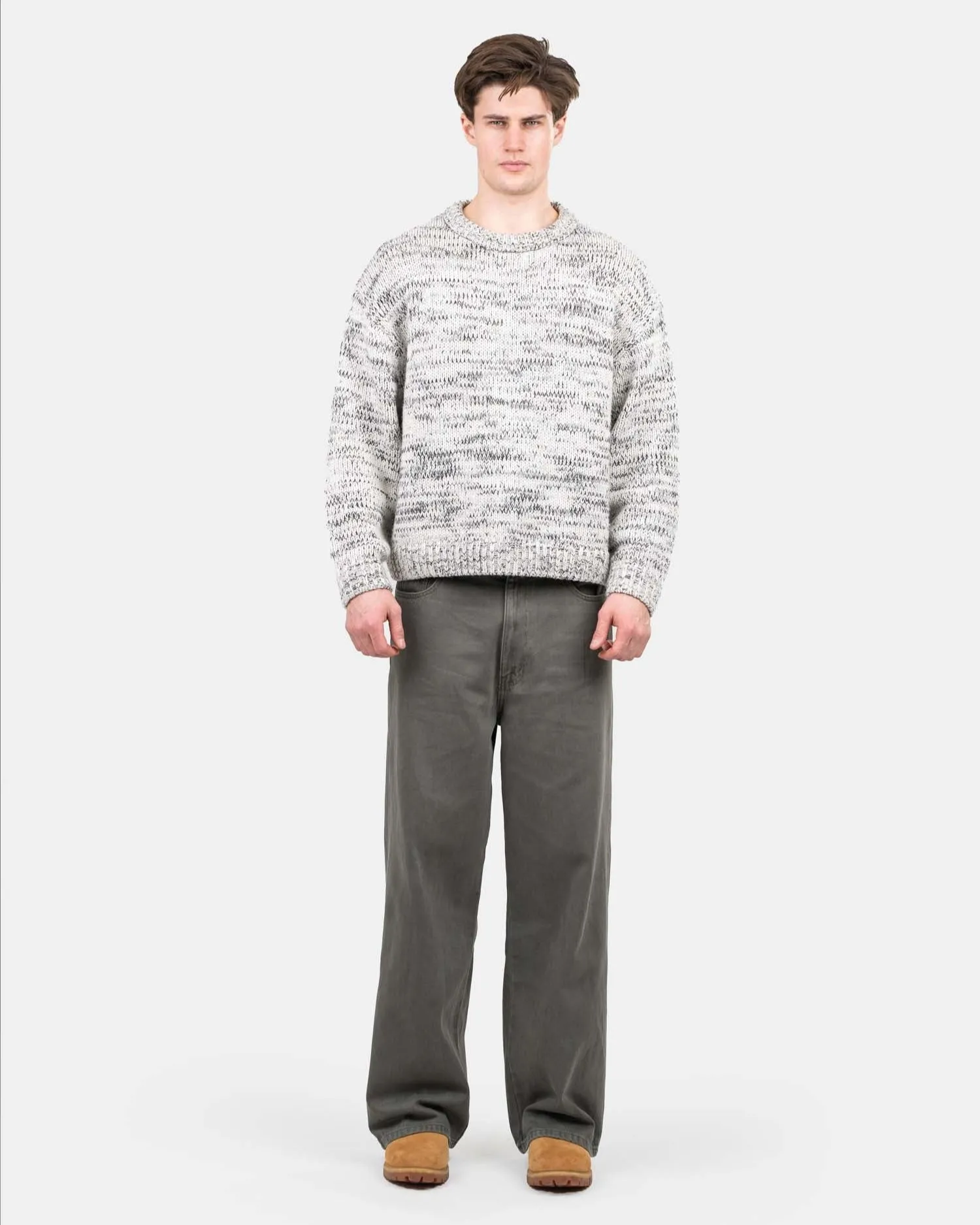Loose Fit Denim Jeans Khaki