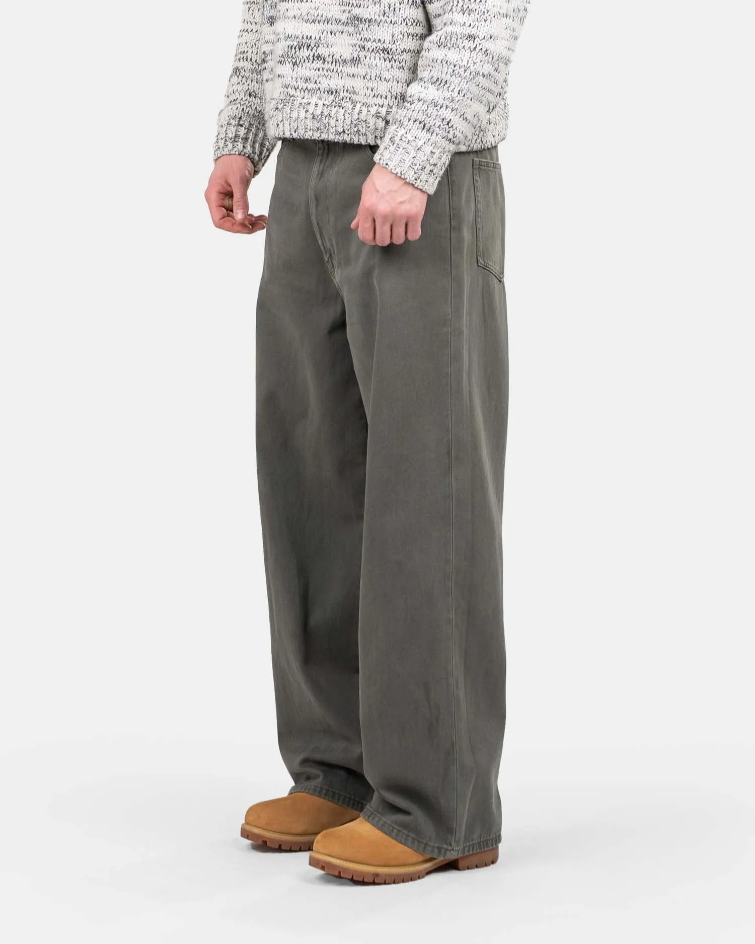 Loose Fit Denim Jeans Khaki