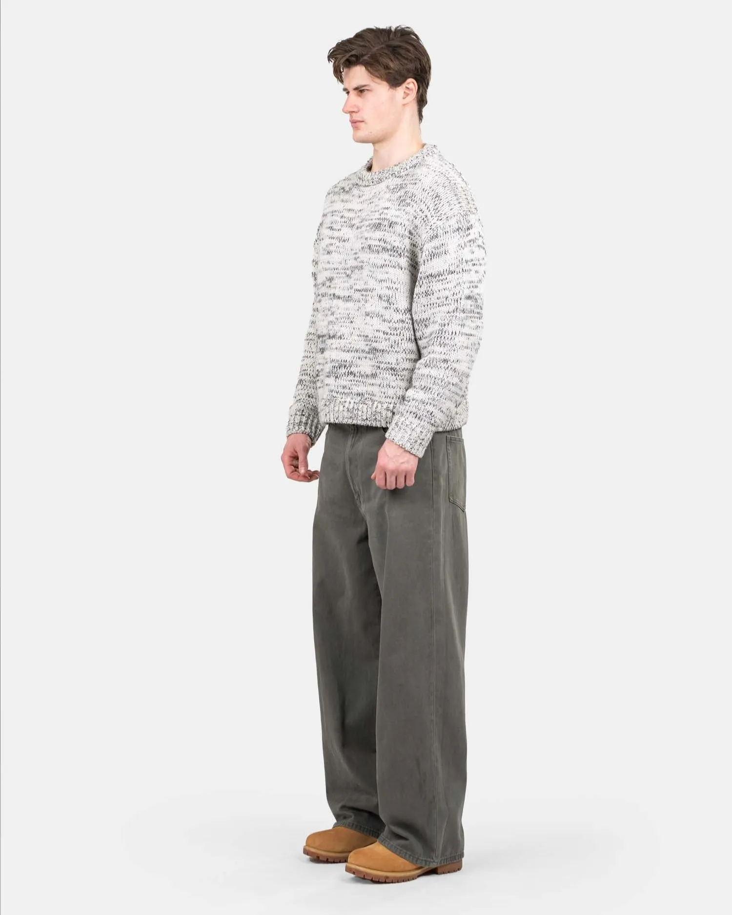 Loose Fit Denim Jeans Khaki