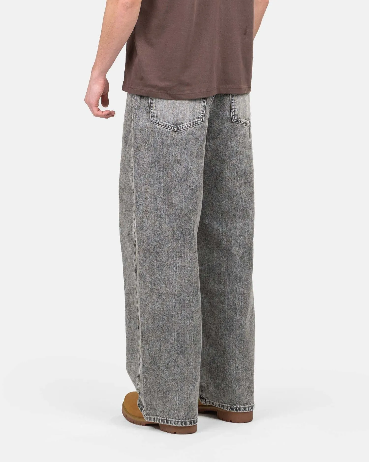 Loose Fit Denim Jeans Washed Grey