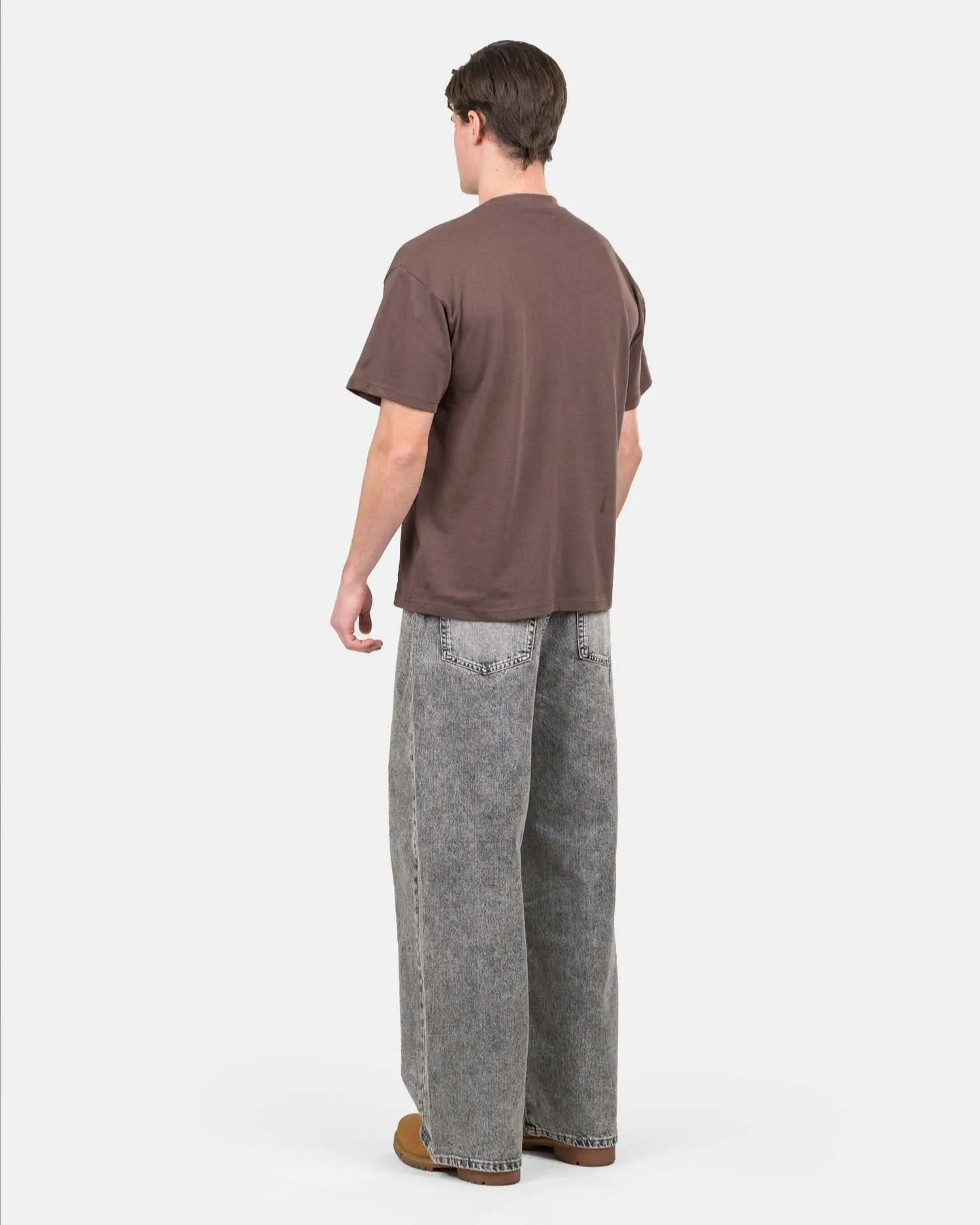 Loose Fit Denim Jeans Washed Grey