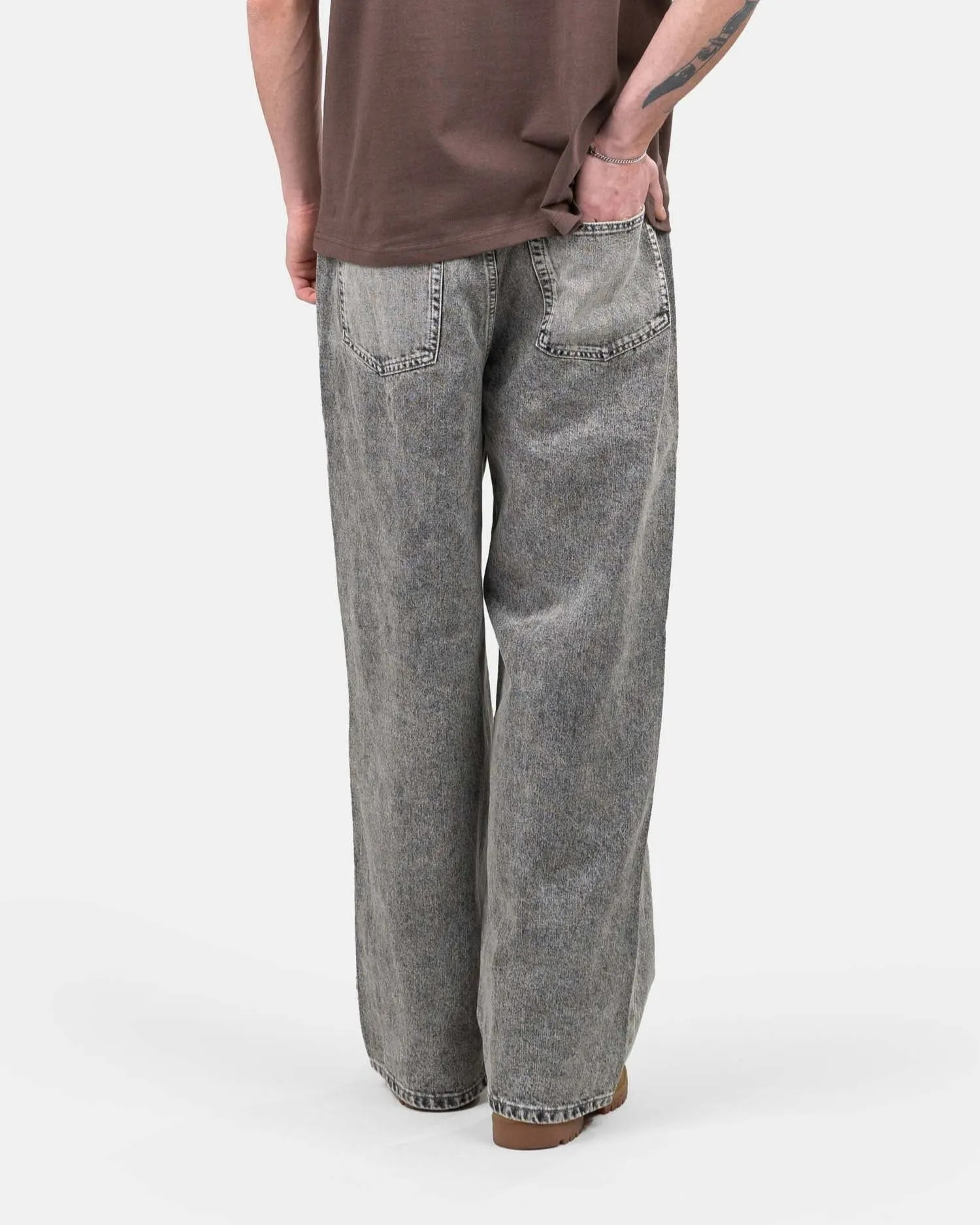 Loose Fit Denim Jeans Washed Grey