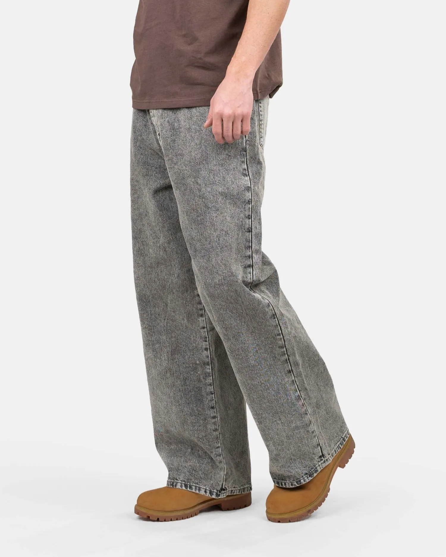 Loose Fit Denim Jeans Washed Grey