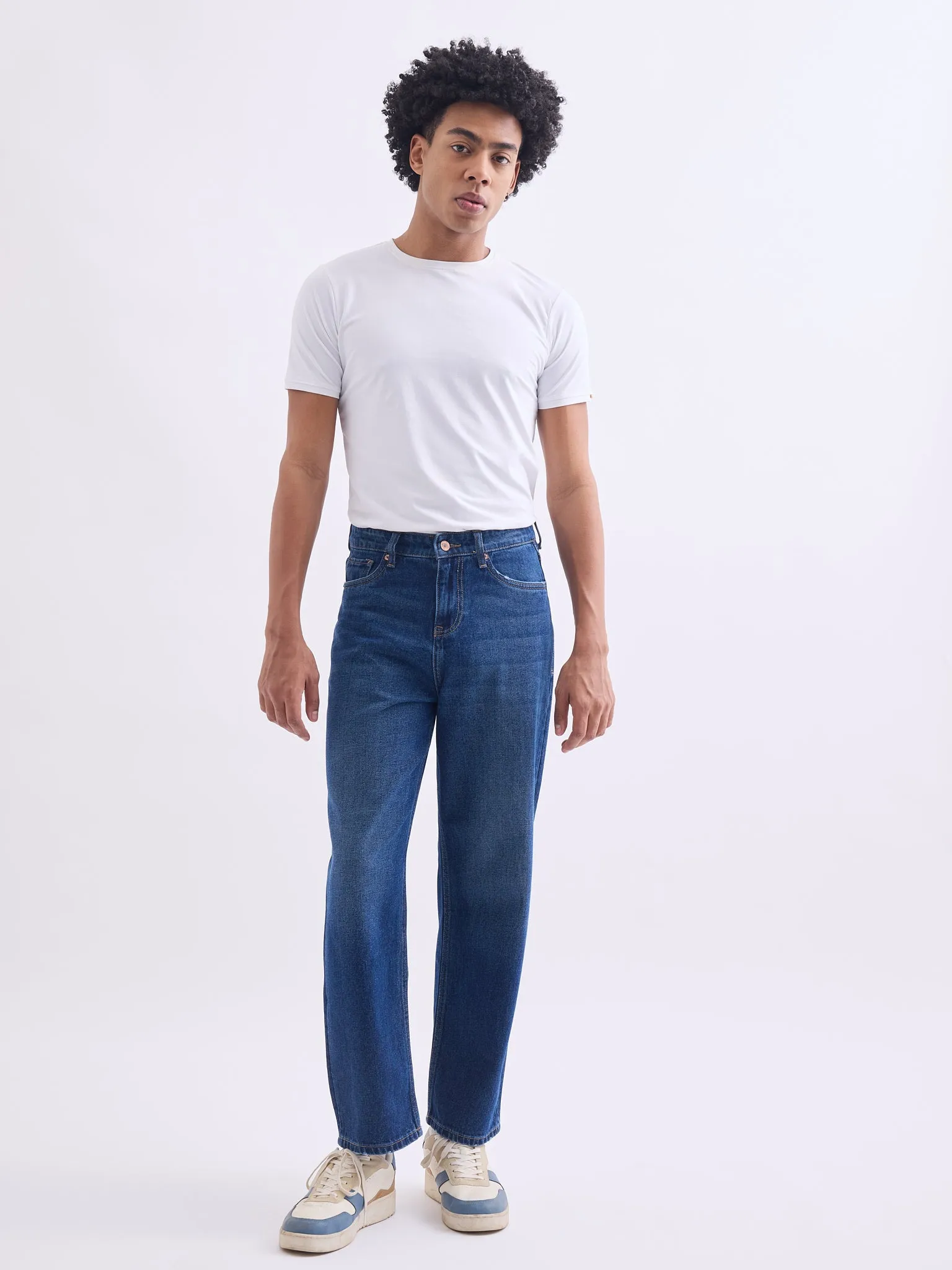 Loose Fit Mid Blue Jeans