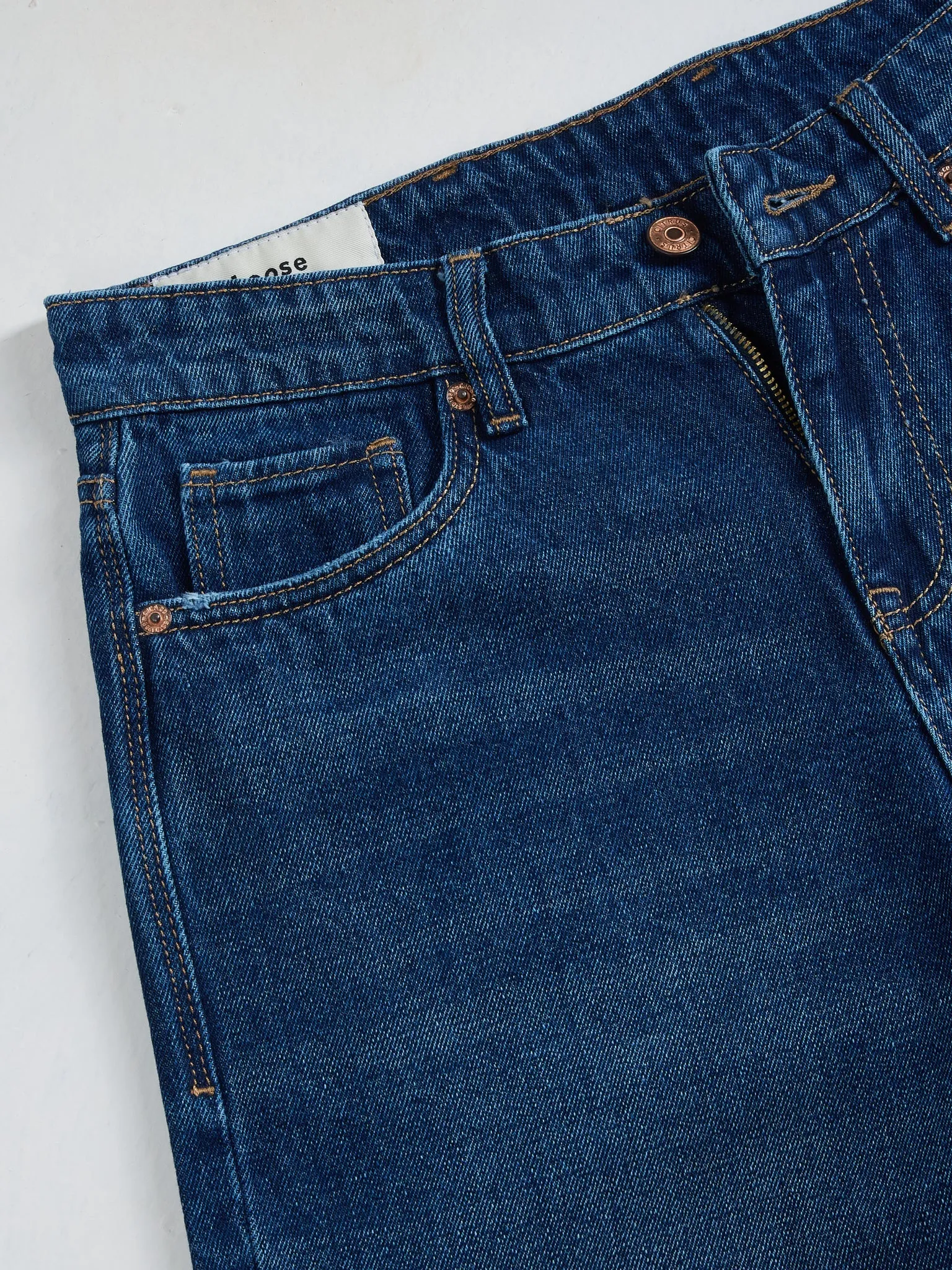 Loose Fit Mid Blue Jeans