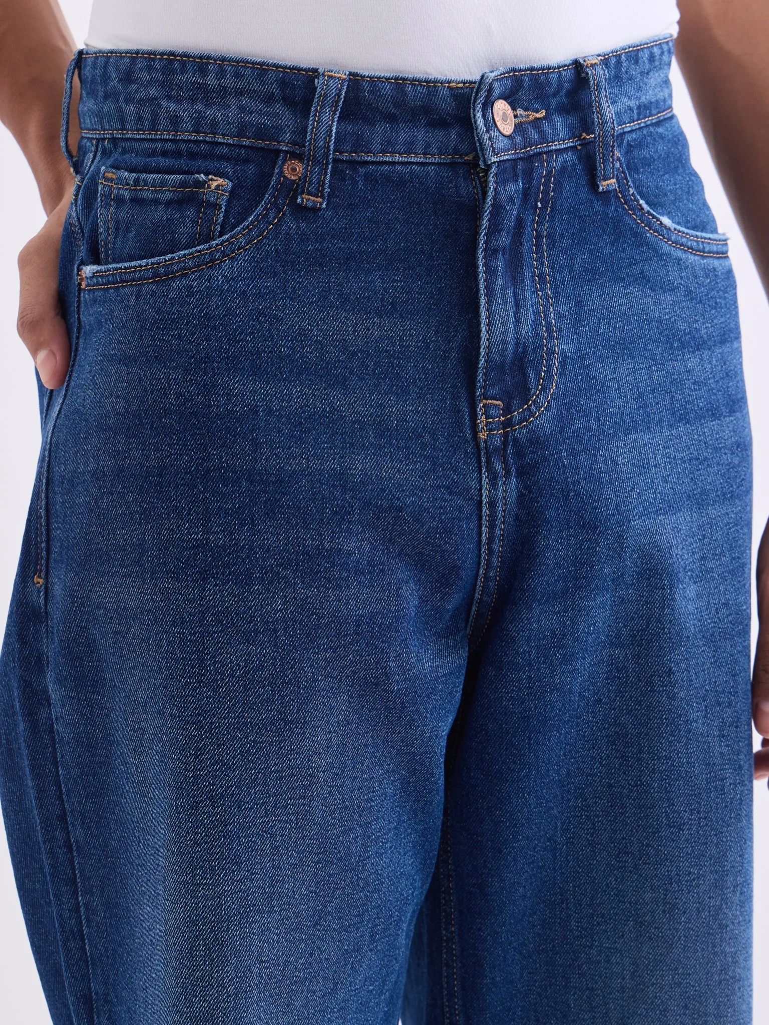 Loose Fit Mid Blue Jeans
