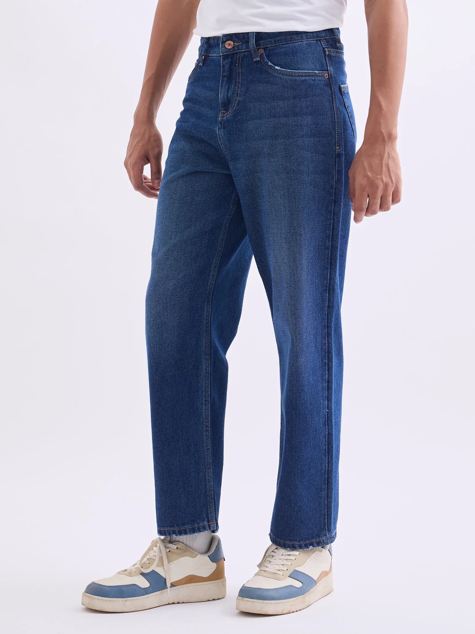Loose Fit Mid Blue Jeans