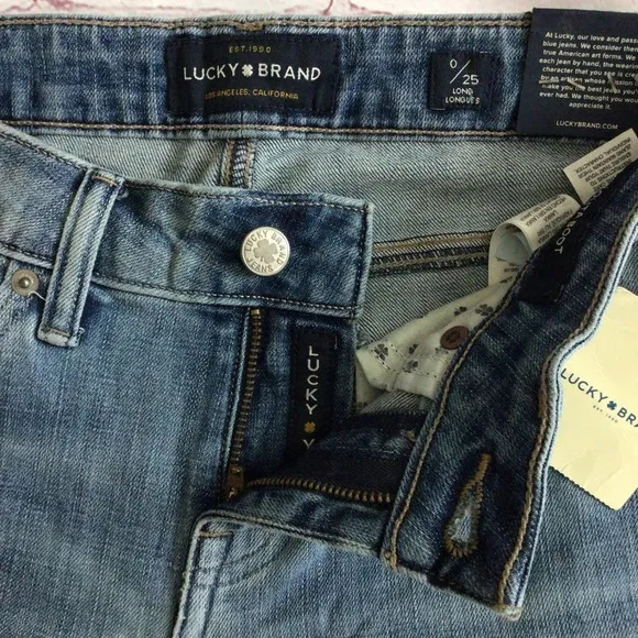 Lucky Brand Lolita Boot Cut Mid Rise Curvy Fit Denim Blue Jeans - Size 0/25 Long