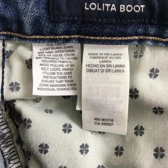 Lucky Brand Lolita Boot Cut Mid Rise Curvy Fit Denim Blue Jeans - Size 0/25 Long