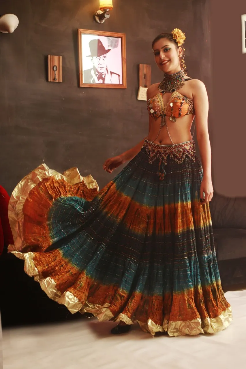 Lurex multi skirt with gold Padma border WLS