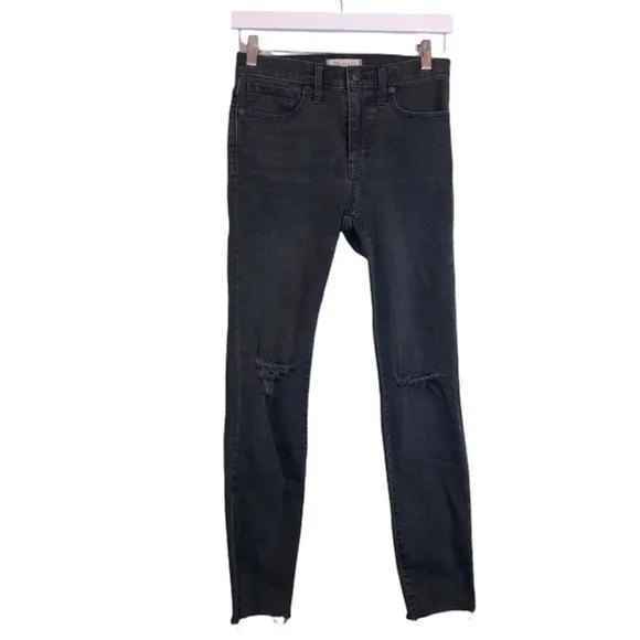 Madewell Black 9&quot; High Rise Skinny Denim Jeans