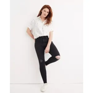 Madewell Black 9&quot; High Rise Skinny Denim Jeans