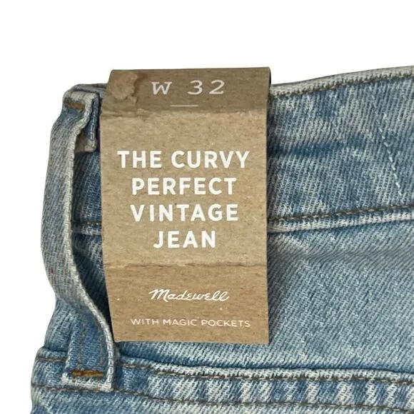 Madewell Jeans 32 Curvy Perfect Vintage Jean Straight Leg High Rise Denim Pants
