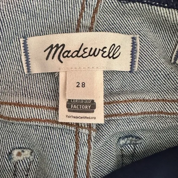 Madewell Over the Belly Kick Out Maternity Crop Women's Blue Jeans Size 28