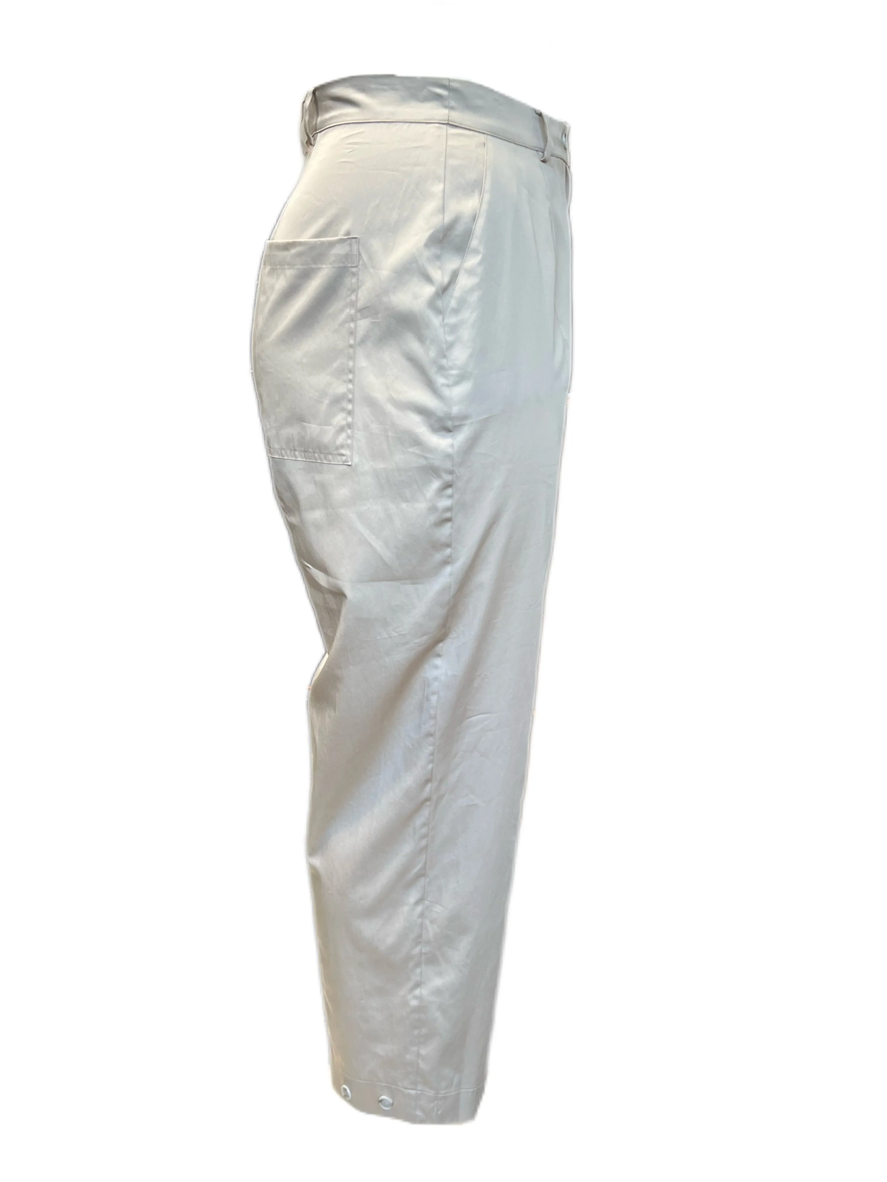 Marina Rinaldi Women's Beige Ritmo Cotton Straight Pants Size 12W/21 NWT