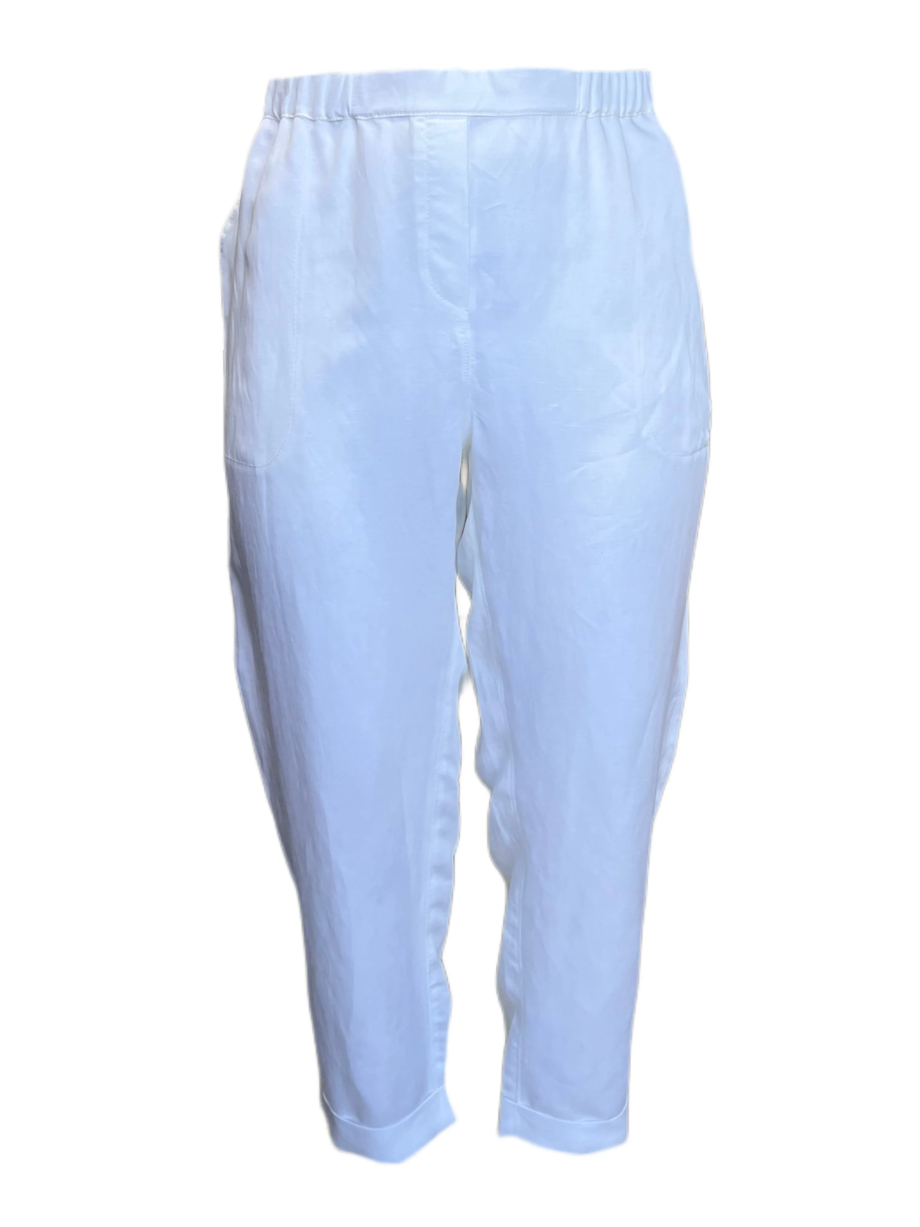 Marina Rinaldi Women's White Rendere Straight Pants NWT