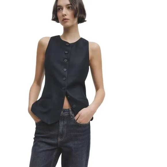 Massimo Dutti Mid Waist Slim Cropped Fit Jeans Size 4