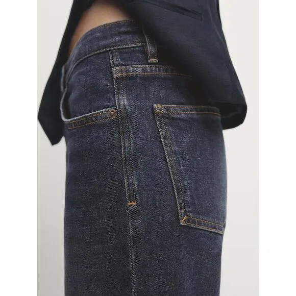Massimo Dutti Mid Waist Slim Cropped Fit Jeans Size 4