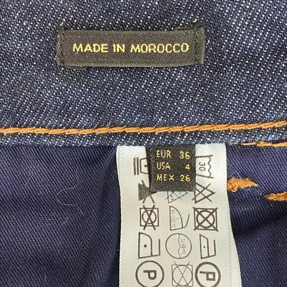 Massimo Dutti Mid Waist Slim Cropped Fit Jeans Size 4