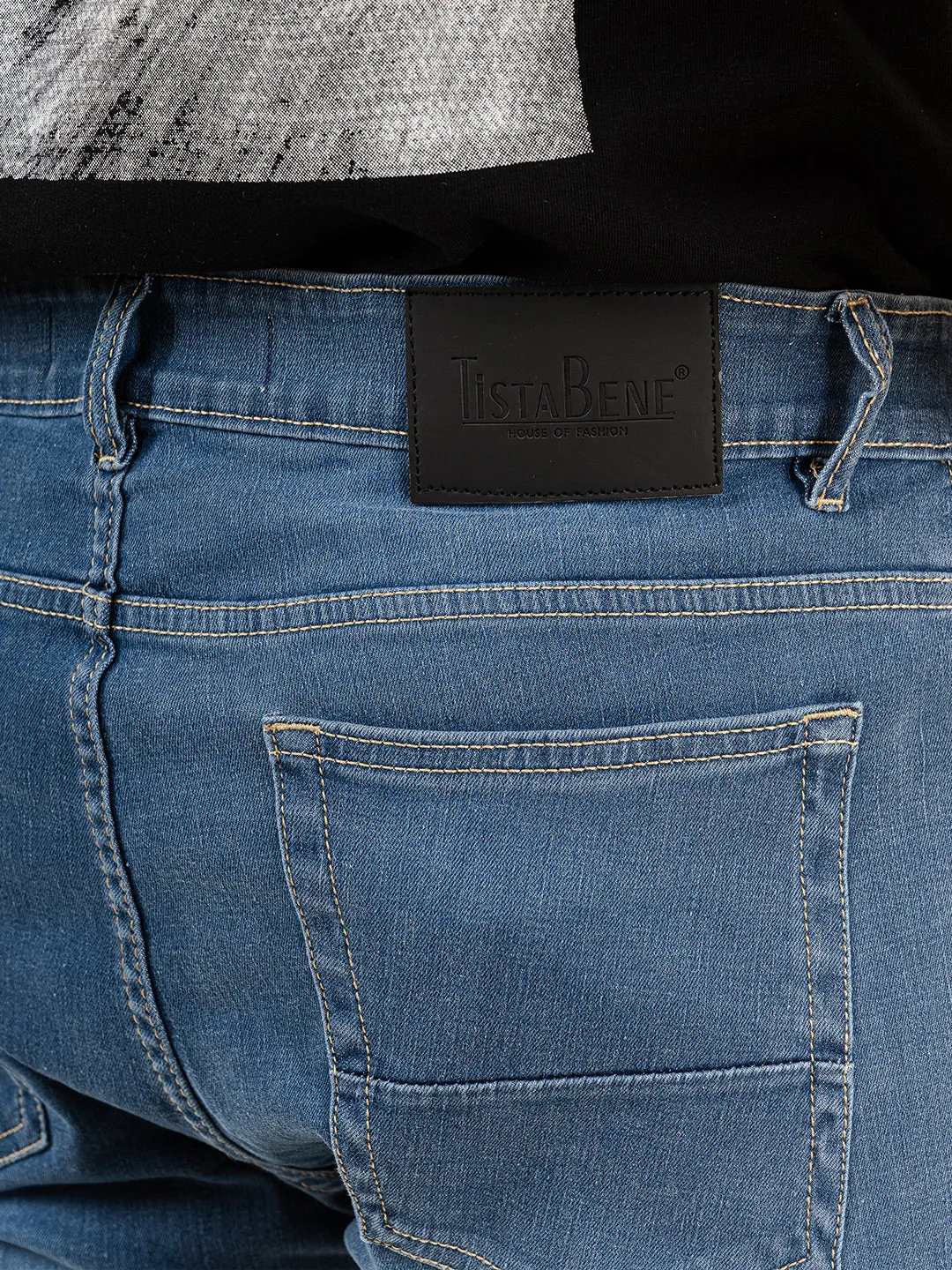 Med Blue Plain Slim Fit Denim jeans