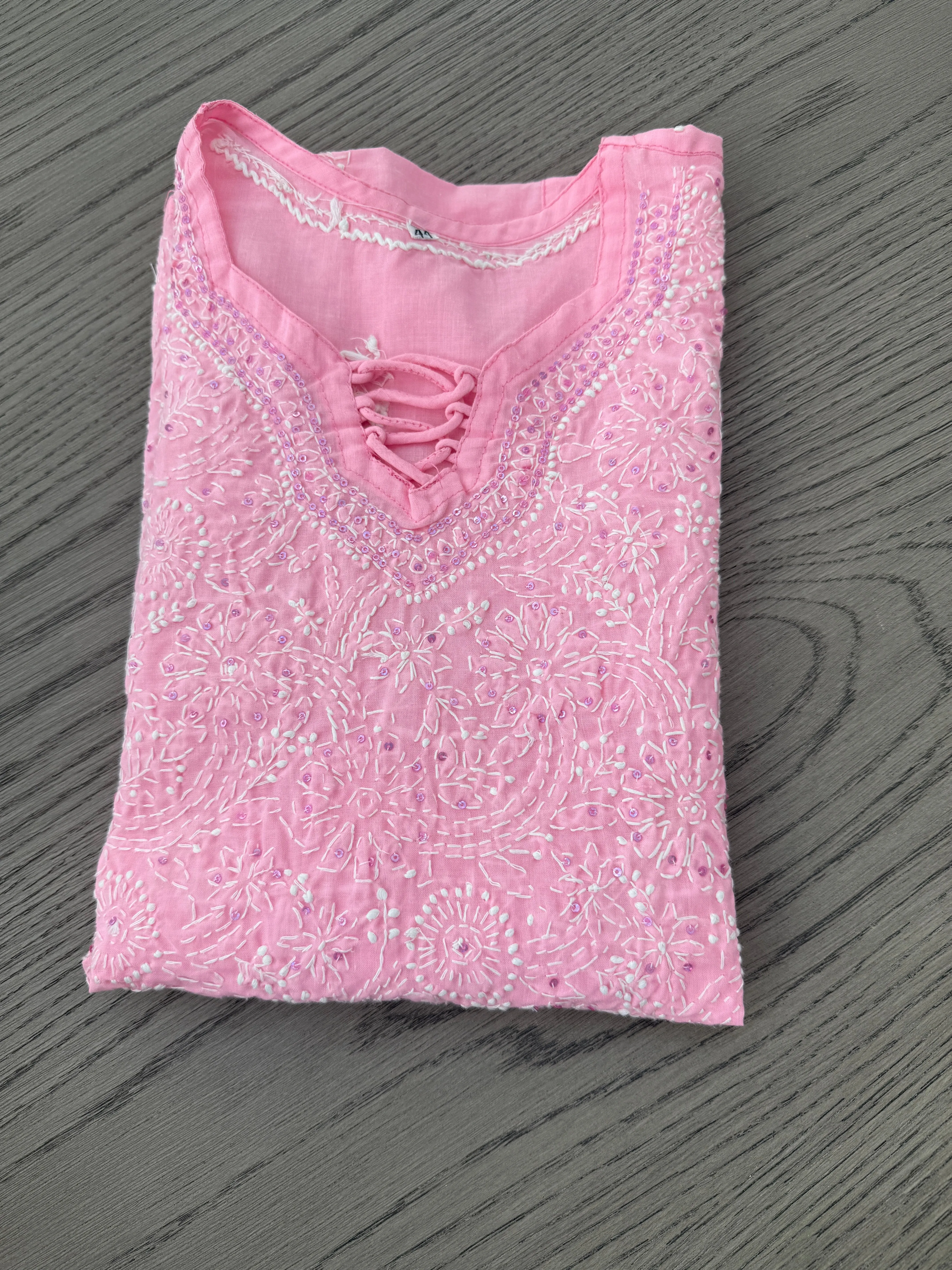 Megha Pink Chikankari kurta