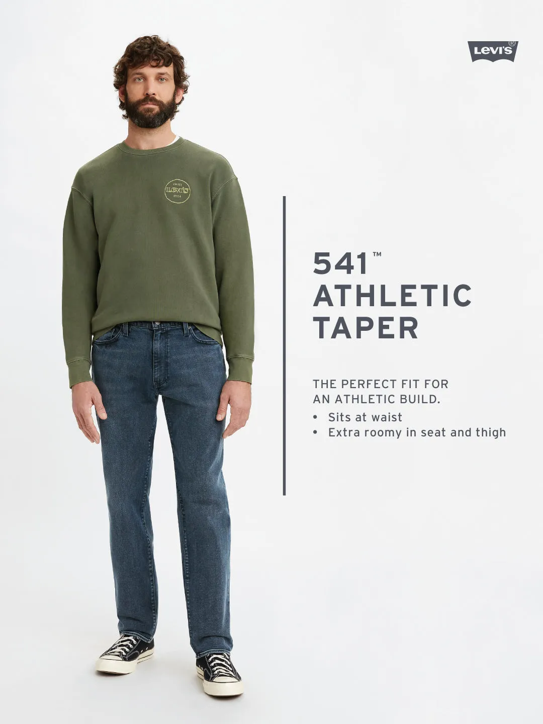 Men's 541 Blue Tapered Fit Mid Rise Jeans