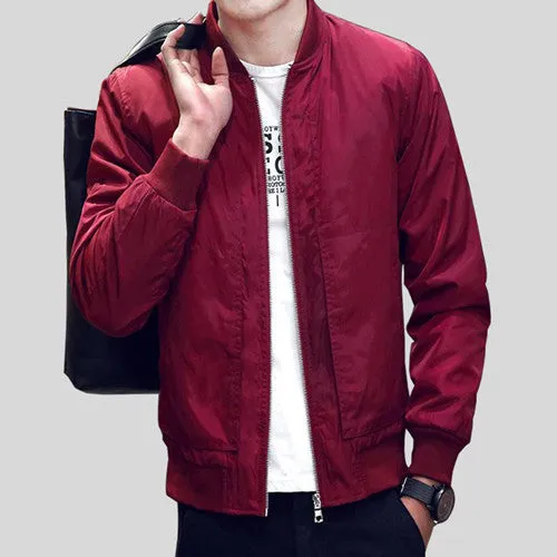 Men's Jacket Fashion Long Sleeve Male Coats Slim Fit Solid Casual