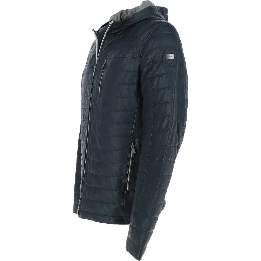 Men's Quilted Leather Jacket for Winter Warmth