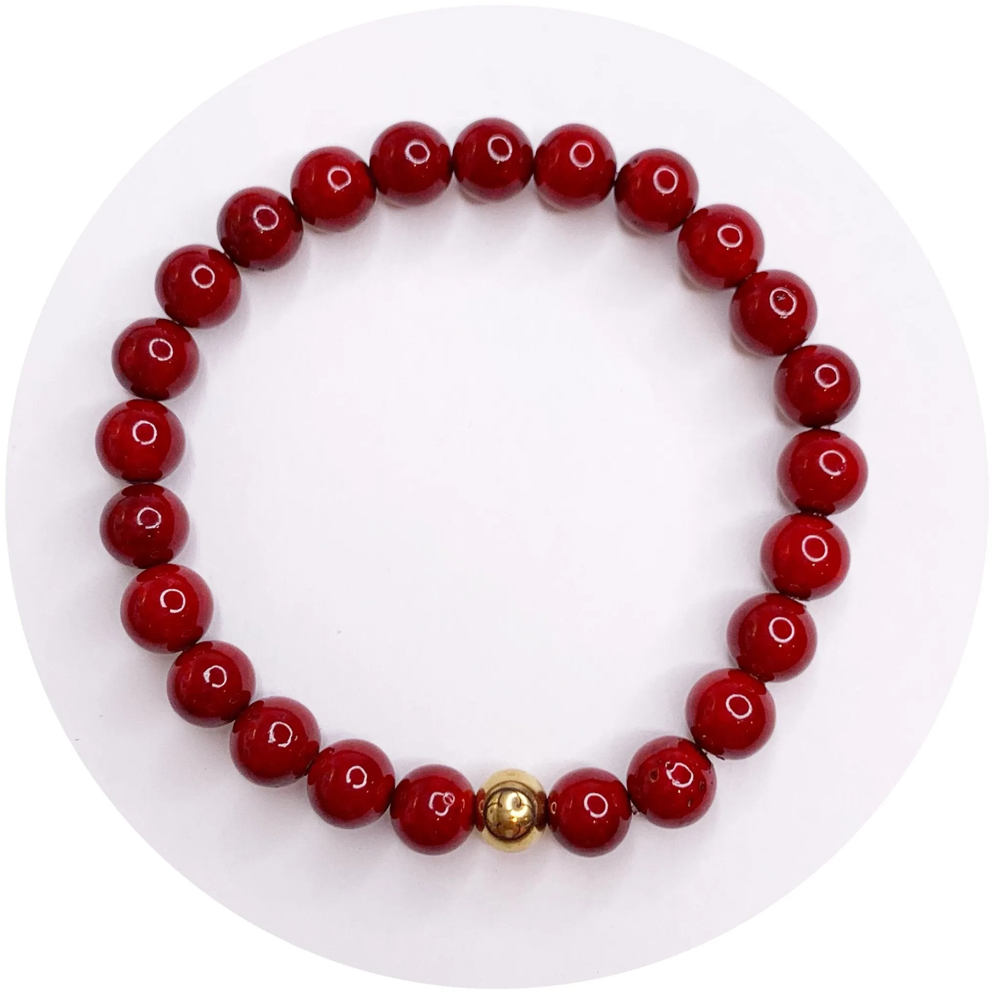 Mens Red Riverstone with Gold Accent