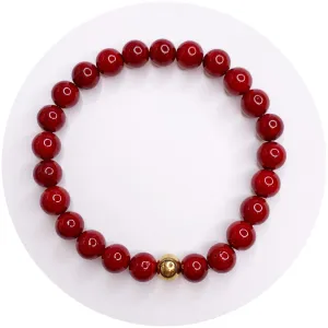 Mens Red Riverstone with Gold Accent
