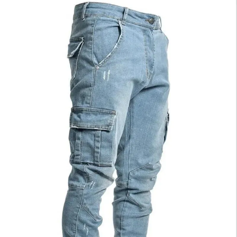 Men's Slim Fit Micro-Elastic Cargo Jeans