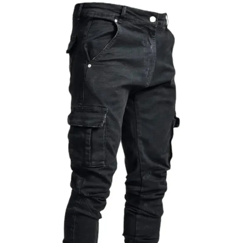 Men's Slim Fit Micro-Elastic Cargo Jeans